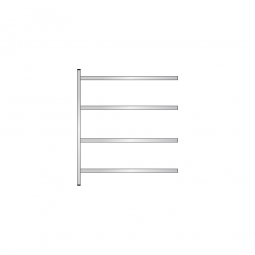 Edelstahl-Steck-Anbauregal, BxTxH 1375x500x1600 mm, mit 4 Regalböden T: 450 mm