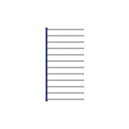 Fächer-Steck-Anbauregal, kunststoffbeschichtet, BxTxH 1035x315x2000 mm, mit 12 Fachböden