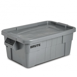 Eckiger Mehrzweckbehälter von Rubbermaid mit Schnappverschluss-Deckel, Inhalt 53 Liter, grau, (VE= 6 Behälter)