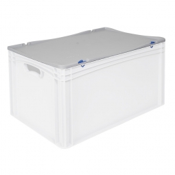 Scharnierdeckel für Geschirrkästen Profi, LxB 400 x 300 mm, Farbe grau, mit 2 Scharnieren