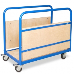 Zweiwandwagen / Rungenwagen LxBxH 1000x500x865 mm, 2 Lenkrollen, mit Feststellbremse und 2 Bockrollen, Ladefläche LxB 945x445 mm, Tragkraft 250 kg