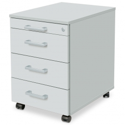 Rollcontainer "EASY" Farbe lichtgrau RAL 7035, 4 Schubladen