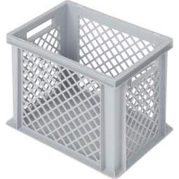 Eurobehälter mit 2 Durchfassgriffen, LxBxH 400x300x325 mm, 30 Liter, grau