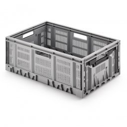 Euro-Klappkiste, LxBxH 600x400x233 mm, 46,5 Liter, grau