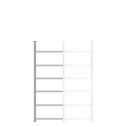 Ordner-Anbauregal mit 6 Böden, kunststoffbeschichtet, Schraubsystem, BxTxH 750x600x2200 mm