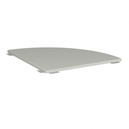 Verkettungsplatte ELEGANCE Viertelkreis 90°, Dekor Lichtgrau, BxT 800x800 mm
