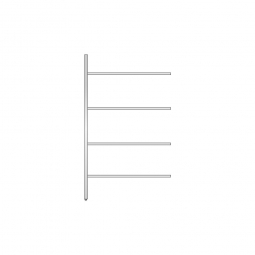 Aluminium-Anbauregal mit 4 Gitterböden, Stecksystem, BxTxH 1175x400x2000 mm, Nutztiefe 380 mm
