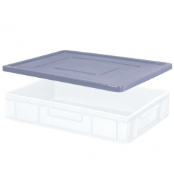 Stülpdeckel für Euro-Stapelbehälter, LxB 600x400 mm, grau, Gewicht 900 g