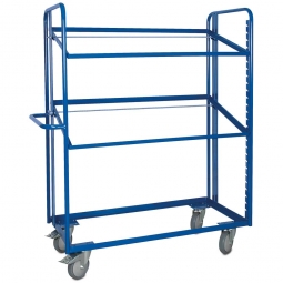 Eurobehälter-Wagen mit drei offenen Rahmen, BxTxH 1300x630x1740 mm, blau RAL 5010