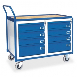 Werkstatt- und Montagewagen mit 8 Schubladen, LxBxH 1125x625x980 mm, Tragkraft 250 kg