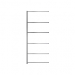 Fachboden-Anbauregal mit 6 Fachböden, Schraubsystem, glanzverzinkt, BxTxH 1003x406x2500 mm, Tragkraft 150 kg/Boden