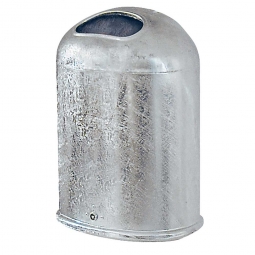 Feuerverzinkter Abfallbehälter mit Bodenklappe, 45 Liter, feuerverzinkt, BxTxH 430x330x600 mm