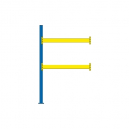 Paletten-Anbauregal mit 2 Paar Tragbalken für 6 Europaletten, Fachlast 2200 kg/Tragbalkenpaar, BxTxH 1885 x 1100 x 3000 mm