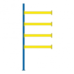 Paletten-Anbauregal mit 4 Paar Tragbalken für 10 Europaletten, Fachlast 2200 kg/Tragbalkenpaar, BxTxH 1885 x 1100 x 4500 mm