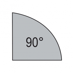 Verkettungsplatte, Viertelkreis 90°, Lichtgrau, BxT 800x800 mm