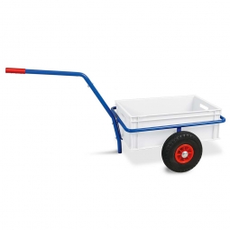 Handwagen mit Kunststoffkasten, H 220 mm, weiß, LxBxH 1250x640x660 mm, Tragkraft 200 kg