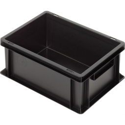 Leitfähiger Stapelbehälter, 2 Griffleisten, LxBxH 400x300x170 mm, 16 Liter, schwarz