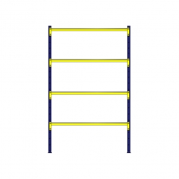 Weitspannregal mit 4 Stahlblechebenen, Stecksystem, BxTxH 1580x405x2500 mm, Tragkraft 1000 kg/Ebene