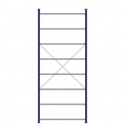 Fachbodenregal mit 8 Böden, Stecksystem, Grundregal, einseitige Ausführung, BxTxH 1270x315x3000 mm, Oberfläche kunststoffbeschichtet