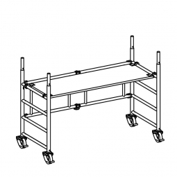 Fahrgerüst Plettac Alu Quick 80, Arbeitsfläche 1,8 m x 0,75 m, Arbeitshöhe bis 3 m