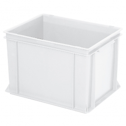 Euro-Geschirrkasten, LxBxH 400x300x270 mm, mit 2 Griffleisten, weiß