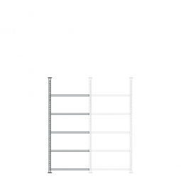 Ordner-Anbauregal mit 5 Böden, kunststoffbeschichtet, Schraubsystem, BxTxH 750x300x1850 mm
