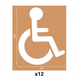 Schablonen für Bodenmarkierungen, KIT Handicap 50x60 cm, Set a 12 Schablonen