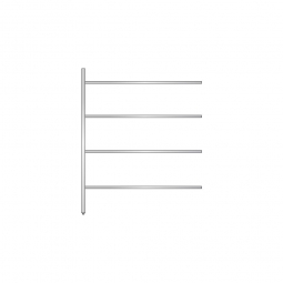Aluminium-Anbauregal mit 4 geschlossenen Regalböden, Stecksystem, BxTxH 1475x500x1800 mm, Nutztiefe 440 mm