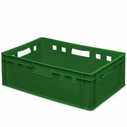 Fleischkasten E2, 4 Durchfassgriffe, LxBxH 600x400x200 mm, 40 Liter, grün