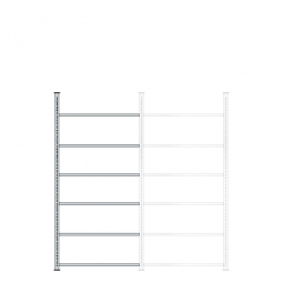 Ordner-Anbauregal mit 6 Böden, kunststoffbeschichtet, Schraubsystem, BxTxH 1000x600x2200 mm