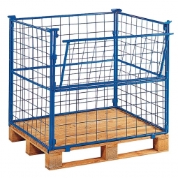 Gitter-Aufsatzrahmen 4-fach stapelbar, LxBxH 1200x800x1000 mm, mit Kommissionierklappe