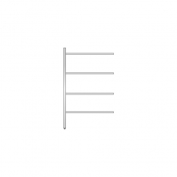 Aluminium-Anbauregal mit 4 Gitterböden, Stecksystem, BxTxH 975x500x1600 mm, Nutztiefe 480 mm