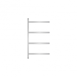 Edelstahl-Steck-Anbauregal, BxTxH 975x400x1800 mm, mit 4 Regalböden T: 350 mm