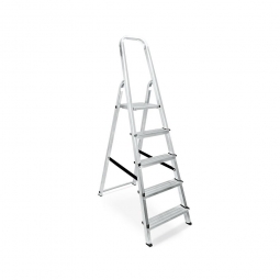 Alu-Bügelleiter mit 5 Stufen, Plattform-Höhe 995 mm, Arbeitshöhe bis 2995 mm, Gewicht 4,3 kg