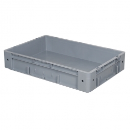 Schwerlastbehälter, geschlossen, PP, LxBxH 600x400x120 mm, 20 Liter, 2 Griffleisten, grau