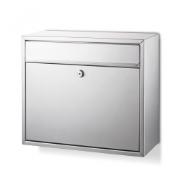 Briefkasten mit Zylinderschloss BxTxH 360x150x310 mm, silber