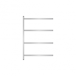 Edelstahl-Steck-Anbauregal, BxTxH 1375x600x2000 mm, mit 4 Regalböden T: 550 mm