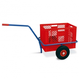 Handwagen mit Kunststoffkorb, H 410 mm, rot, LxBxH 1250x640x660 mm, Tragkraft 200 kg