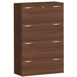 Hängeregistraturschrank PRO, 4OH, Nussbaum, BxTxH 1000x425x1536 mm