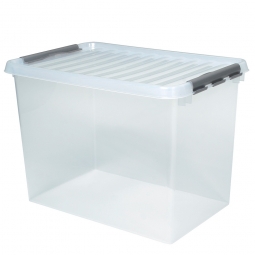 Clipbox mit Deckel, Inhalt 72 Liter, LxBxH 600x400x420 mm, Polypropylen (PP), transparent