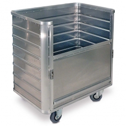 Transportwagen aus Leichtmetall, mit absenkbarer Wand, 650 Liter, LxBxH 1280x675x985 mm, Tragkraft 250 kg