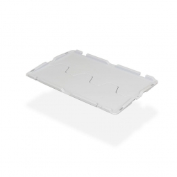 Krokodildeckel für Euro-Schwerlastbehälter/Stapelbehälter LxB 600x400 mm, grau