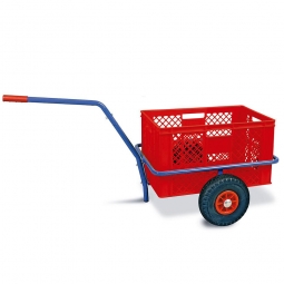 Handwagen mit Kunststoffkorb, H 320 mm, rot, LxBxH 1250x640x660 mm, Tragkraft 200 kg