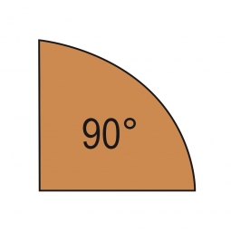 Verkettungsplatte, Viertelkreis 90°, Buche, BxT 800x800 mm