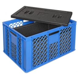 Eurobehälter mit EPP-Isolierbox, LxBxH 600x400x320 mm, 25 Liter, blau