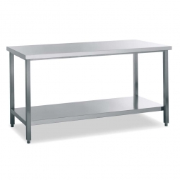 Arbeitstisch, BxTxH 1400x700x850-900 mm, Edelstahl, CNS 18/10, höhenverstellbar von 850 auf 900 mm