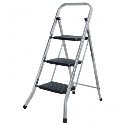 Klapptritt-Leiter aus Alu mit 3 Stufen, Arbeitshöhe bis 2684 mm, Standhöhe 684 mm, Tragkraft bis 150 kg