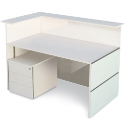 Anbau-Theken Set "CLASSIC" BxTxH 1470x920x1080 mm, weiß/Glas