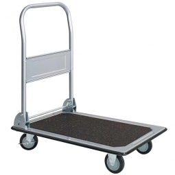 Transportwagen mit Klappbügel, LxBxH 910x610x870 mm, Tragkraft 300 kg, schwarze Vollgummiräder