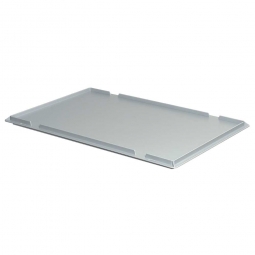 Auflagedeckel für Euro-Stapelbehälter, LxB 600x400 mm, Farbe grau